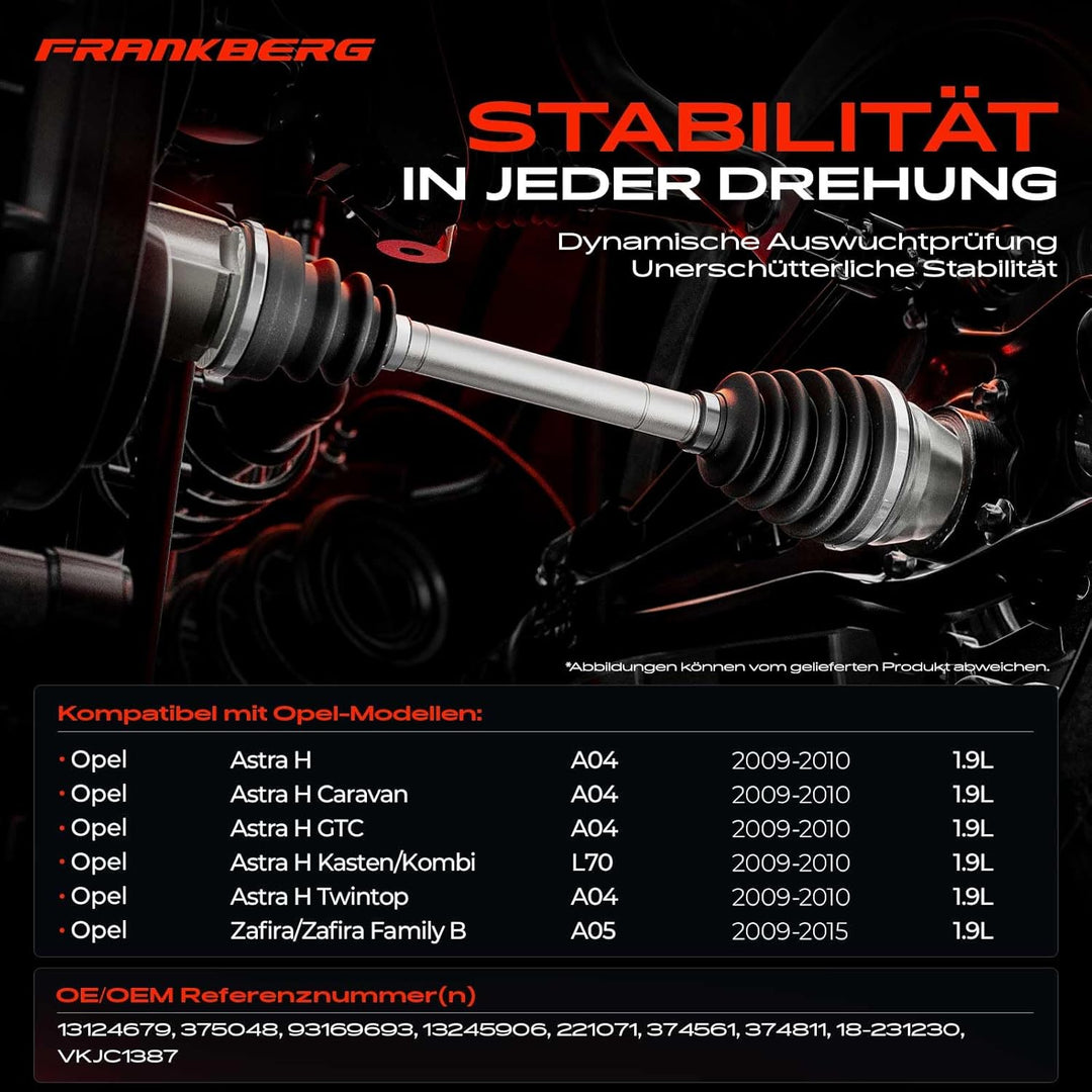 Frankberg Antriebswelle Vorderachse Links Kompatibel mit Astra H L48 L08 L35 L67 L70 1.9L 2009-2010