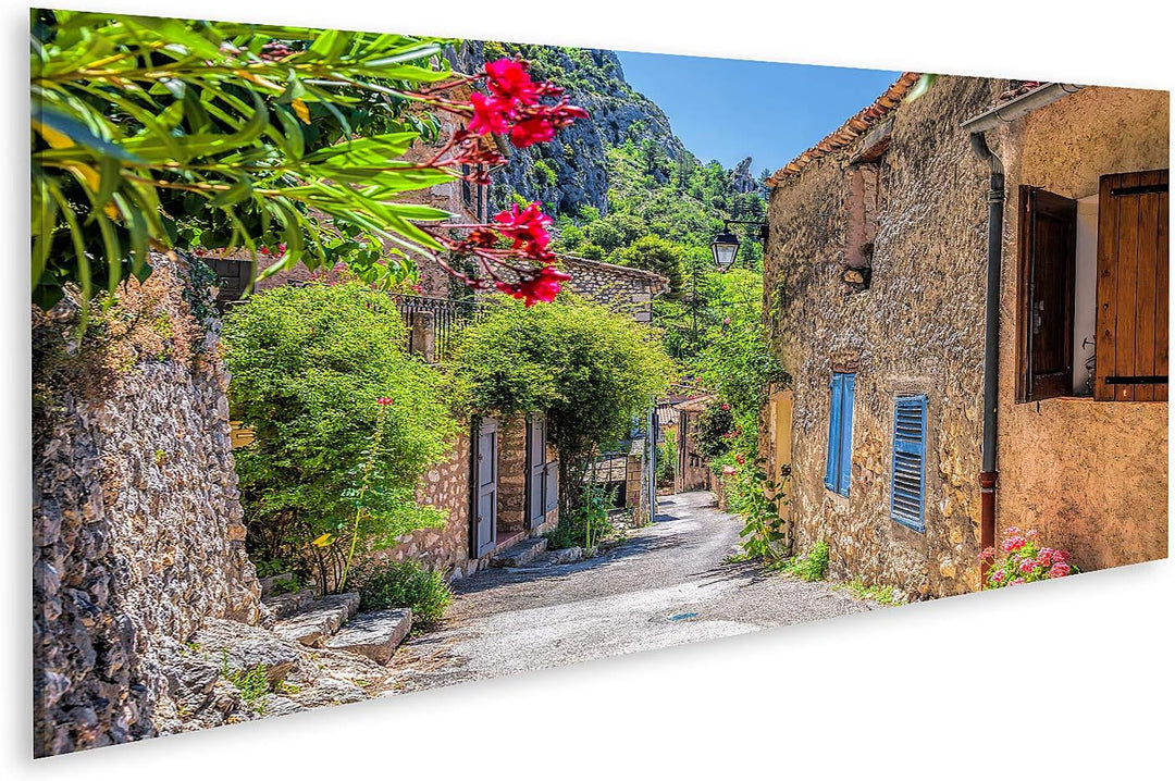 islandburner Bild auf Leinwand Moustiers Sainte Marie Dorf Strasse Provence Frankreich Bilder Wandbi