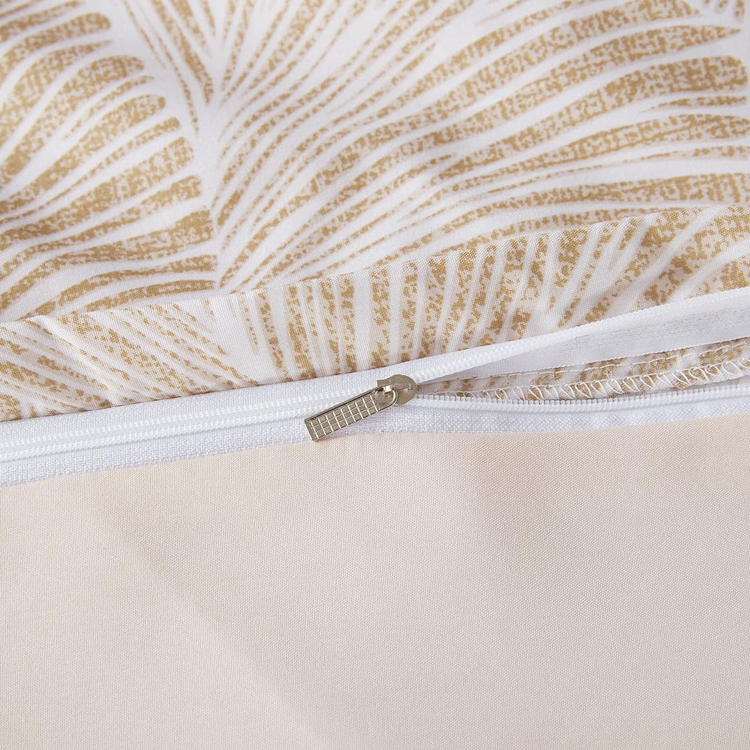 Jemiipee Blumen Bettwäsche-Set mit Tropische Palmblätter Muster, 1 x Bettbezug 200x200 cm mit 2 x Ki