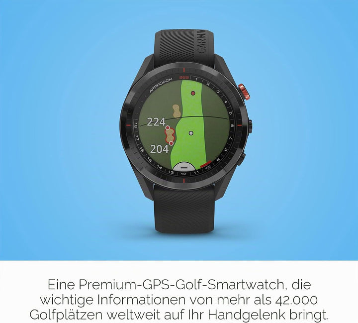 Garmin Approach S62 Bundle, Premium-Golf-GPS-Uhr mit 3 CT10 Club-Tracking-Sensoren, integriertem vir