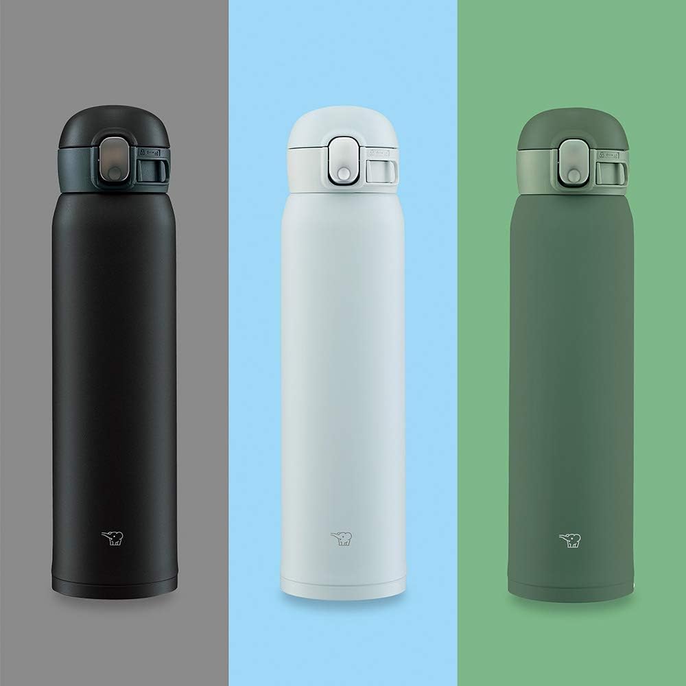 Zojirushi SM-WA60-GD Wasserflasche, One-Touch-Edelstahlbecher, nahtlos, 35,5 ml (0,60 l), Khaki Khak