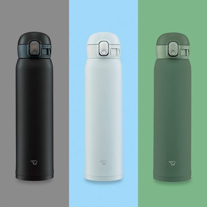 Zojirushi SM-WA60-GD Wasserflasche, One-Touch-Edelstahlbecher, nahtlos, 35,5 ml (0,60 l), Khaki Khak