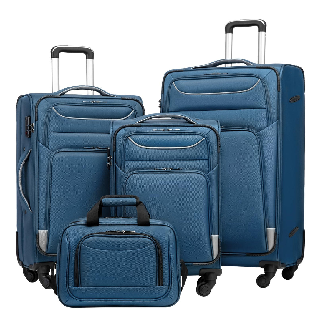 COOLIFE Koffer Trolley Koffer Reisekoffer von 4 Rollen Stoffkoffer Handgepäck TSA-Schloss Der Koffer