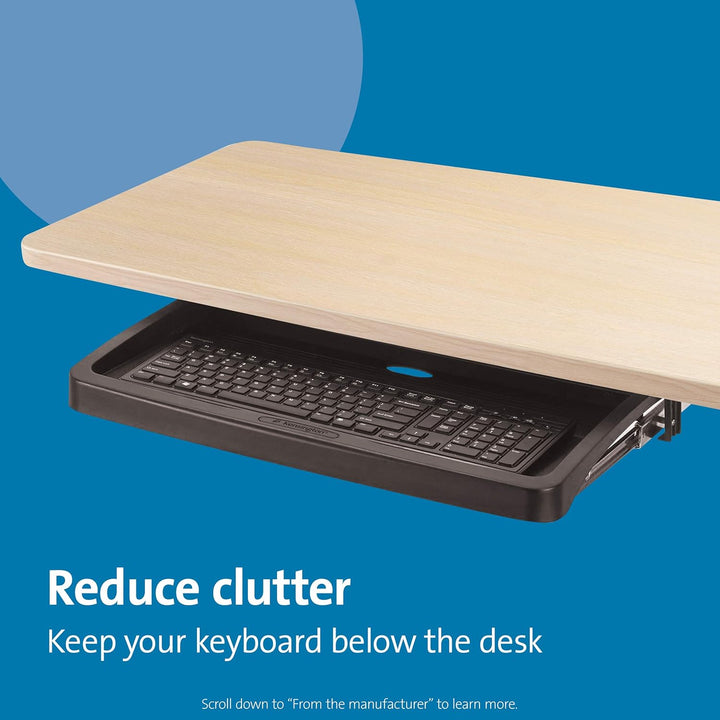 Kensington K60009US Tastaturschublade für Unterschreibtisch, Schwarz