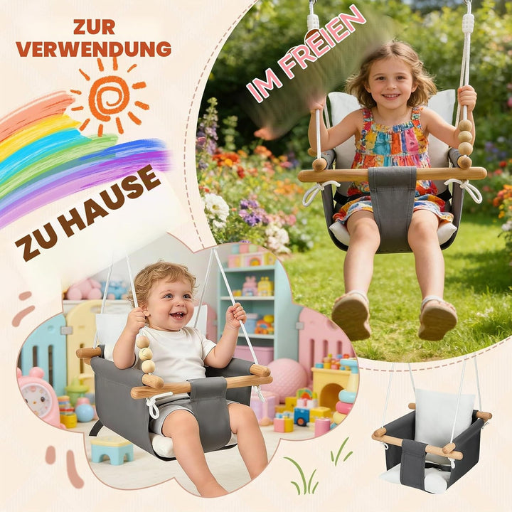 Babyschaukel Kinderschaukel, Baby Schaukel Indoor für Babys ab 6 Monaten und Kleinkinder bis 3+ Jahr