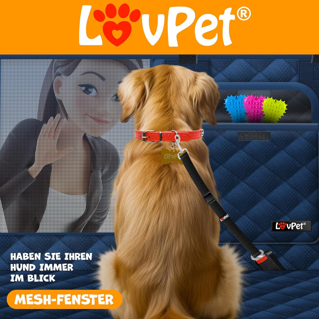Lovpet® 2in1 Hundedecke für Auto Rückbank & Kofferraum mit Seitenschutz und Sichtfenster Kofferraums