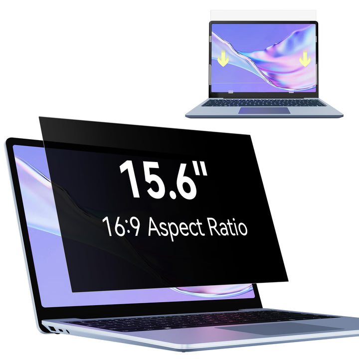 Blickschutzfilter für Laptop 15.6 Zoll 16:9 Sichtschutz, Blickschutzfolie Anti Blaulicht Blendschutz