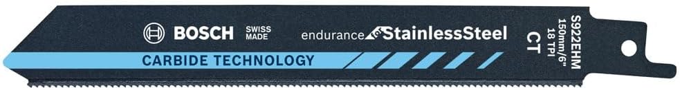 Bosch Professional Säbelsägeblatt S 922 EHM Endurance for Stainless Steel (für Edelstahl, 150 x 19 x