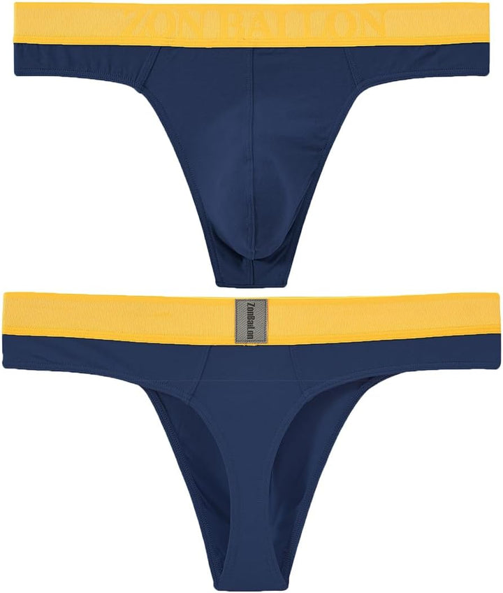 BIATWOWR Men's Thongs Underwears G Strings Mens Sexy Bulge Ball Pouch Slip Underwear Wide Band Male