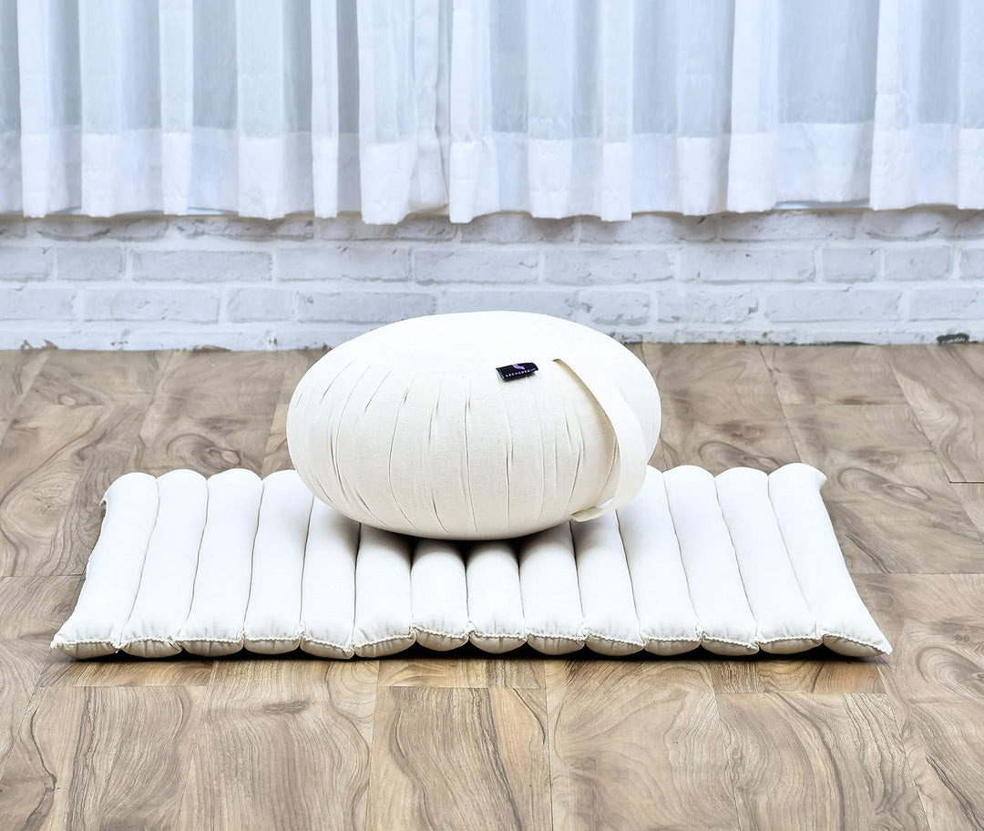 Leewadee Meditationskissen Set Sitzkissen Rund Zafu Yoga Kissen Zabuton Yogakissen Meditationskissen