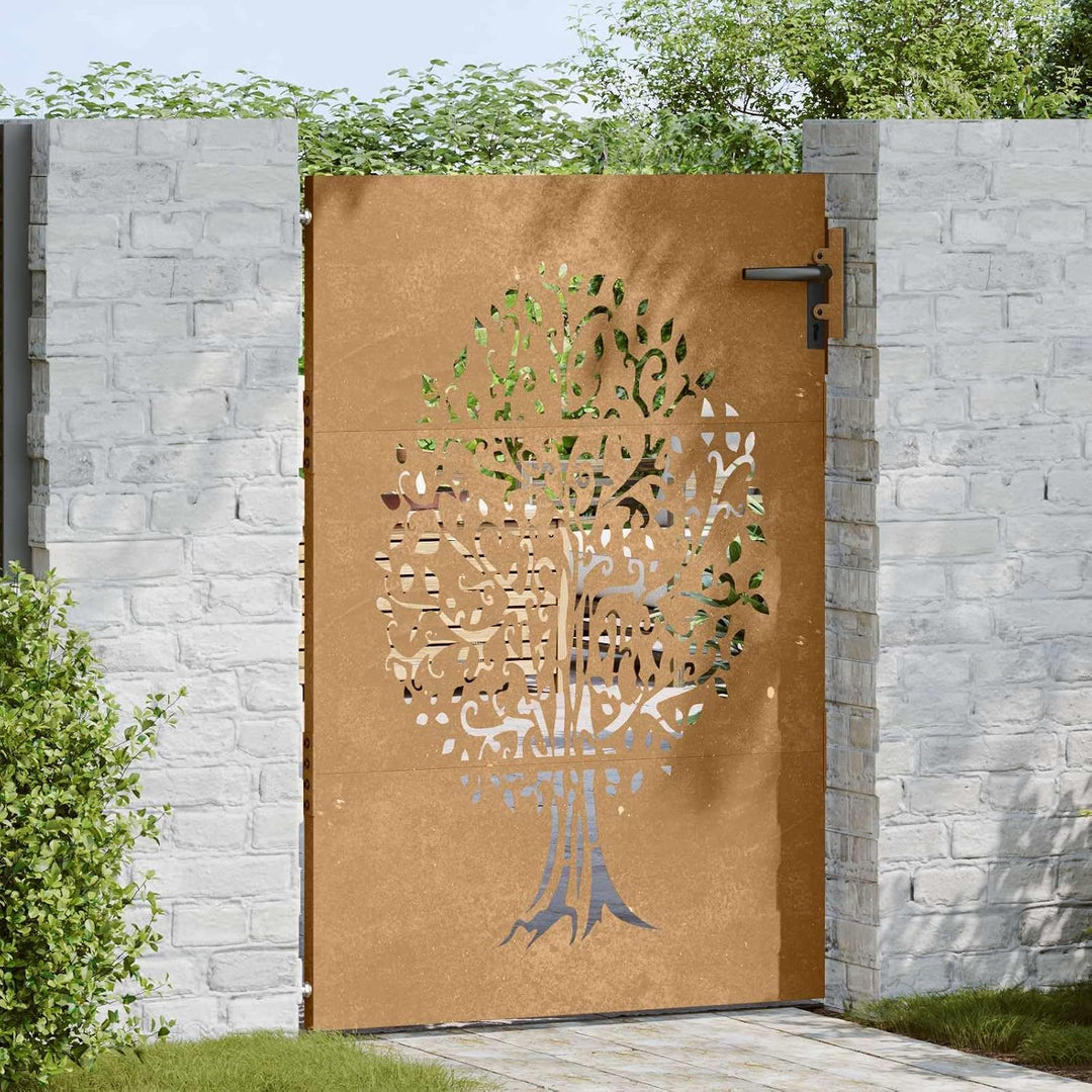 vidaXL Gartentor 85x150 cm Cortenstahl Baum-Design 85 x 150 cm, 85 x 150 cm