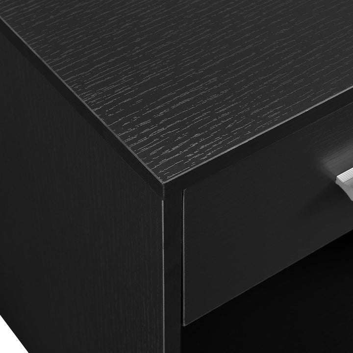 [en.casa] Eleganter Nachttisch mit Schublade und Ablagefach Nachtschrank Schwarz Schubladentisch Nac