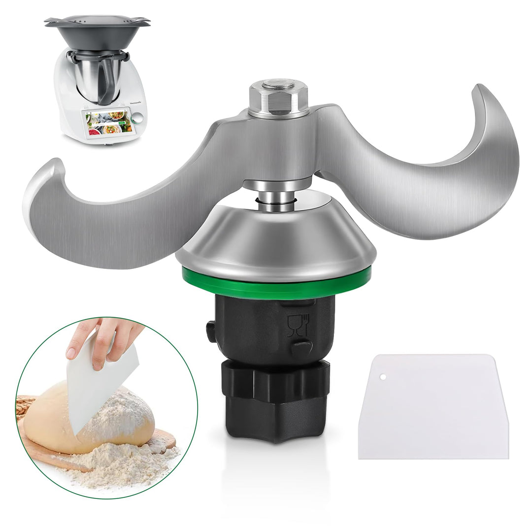 Teigmesser Kompatibel mit Thermomix TM6, TM5, Edelstahl Teigmischmesser mit Dichtring, Schnelle Rein