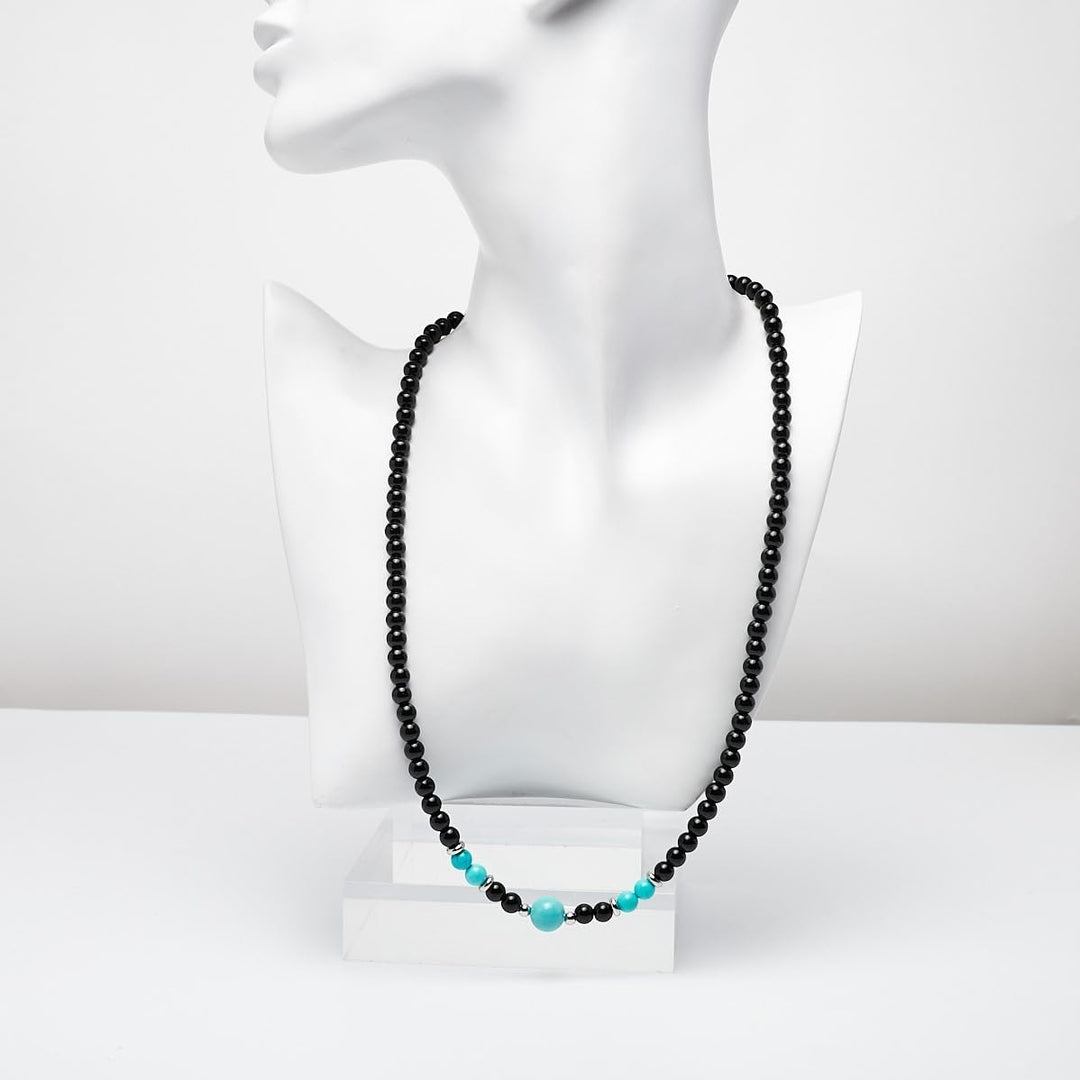 Handgemachte Herren Tigerauge Onyx Perlenkette Kette Natürliche Edelsteine Heilung Kristallschmuck (