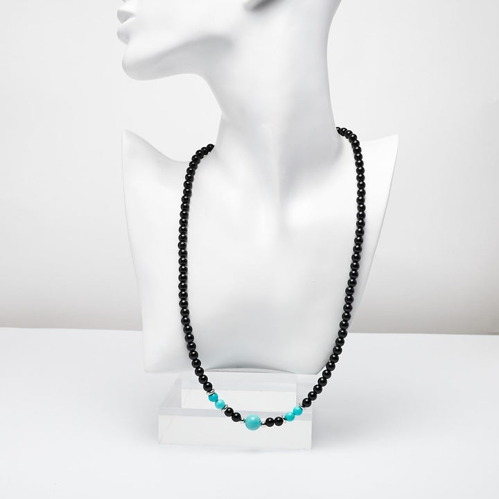 Handgemachte Herren Tigerauge Onyx Perlenkette Kette Natürliche Edelsteine Heilung Kristallschmuck (