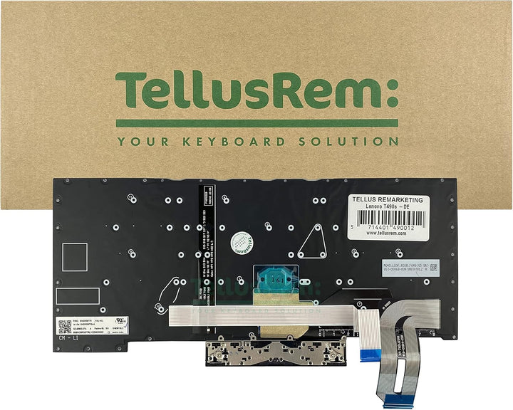 TellusRem ersatztastatur Deutsche Hintergrundbeleuchtung für Lenovo Thinkpad T490s T495s, Deutsche