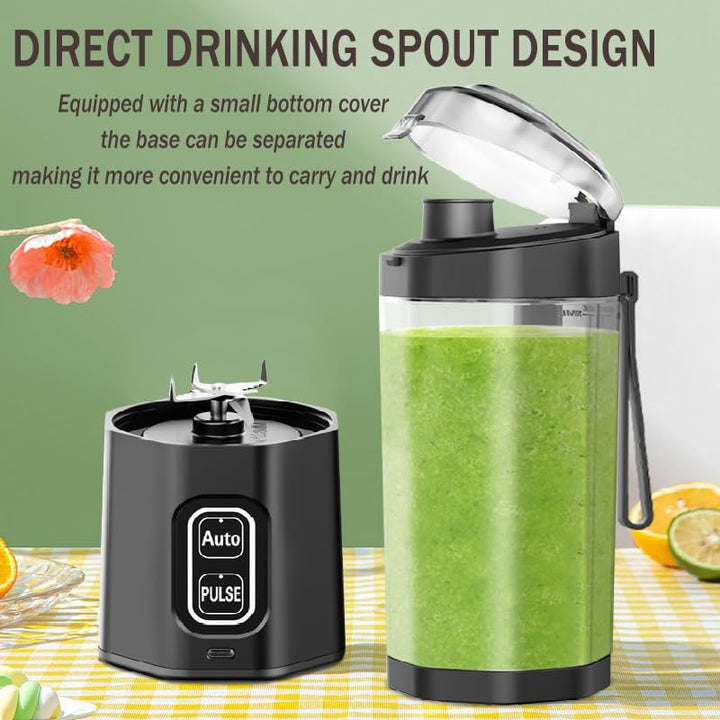 Tragbarer Mixer für Shakes und Smoothies, USB wiederaufladbar, 680 ml, persönlicher Mixer mit 6 Klin
