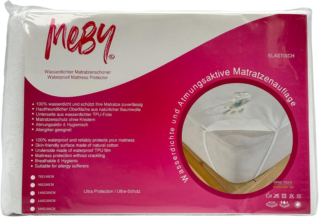 MEBY 70x140 cm wasserdichter Matratzenschoner für Baby. Atmungsaktive Matratzenauflage aus Baumwolle