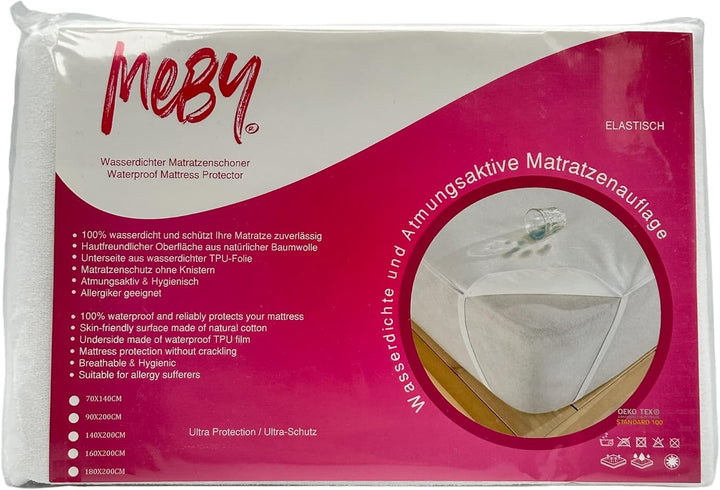 MEBY 70x140 cm wasserdichter Matratzenschoner für Baby. Atmungsaktive Matratzenauflage aus Baumwolle
