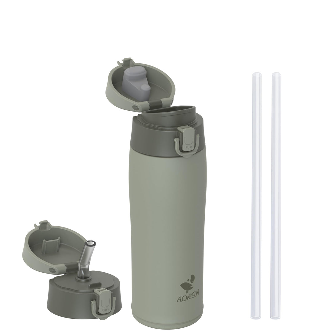 AORIN Trinkflasche Edelstahl 18/8, 500ml, Auslaufsicher Thermoskanne Isolierflasche Doppelwandig mit