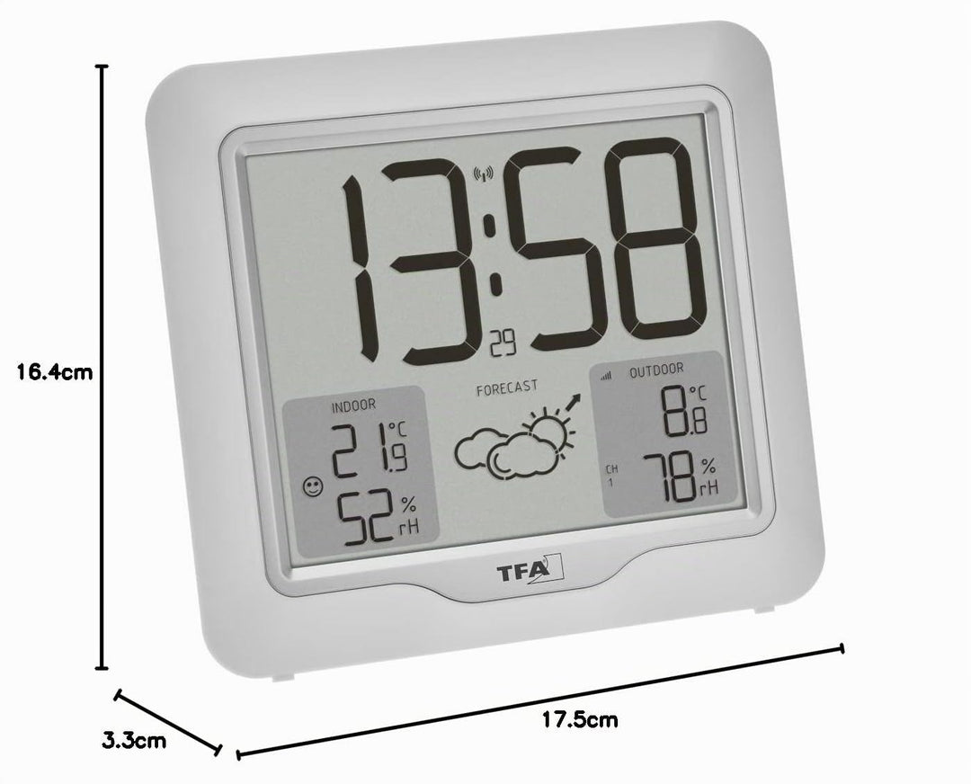 TFA Dostmann Digitale Funk Wetterstation Metro Plus, 35.1164.02, inkl Aussensender, Temperatur und L
