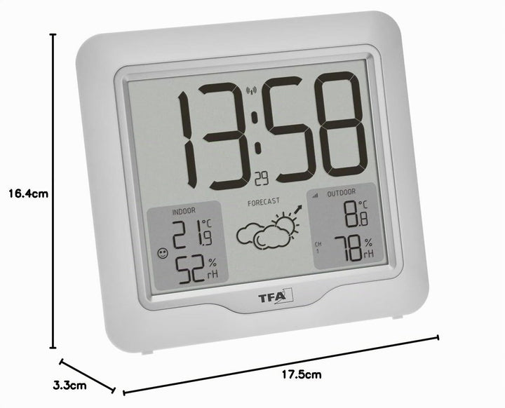 TFA Dostmann Digitale Funk Wetterstation Metro Plus, 35.1164.02, inkl Aussensender, Temperatur und L