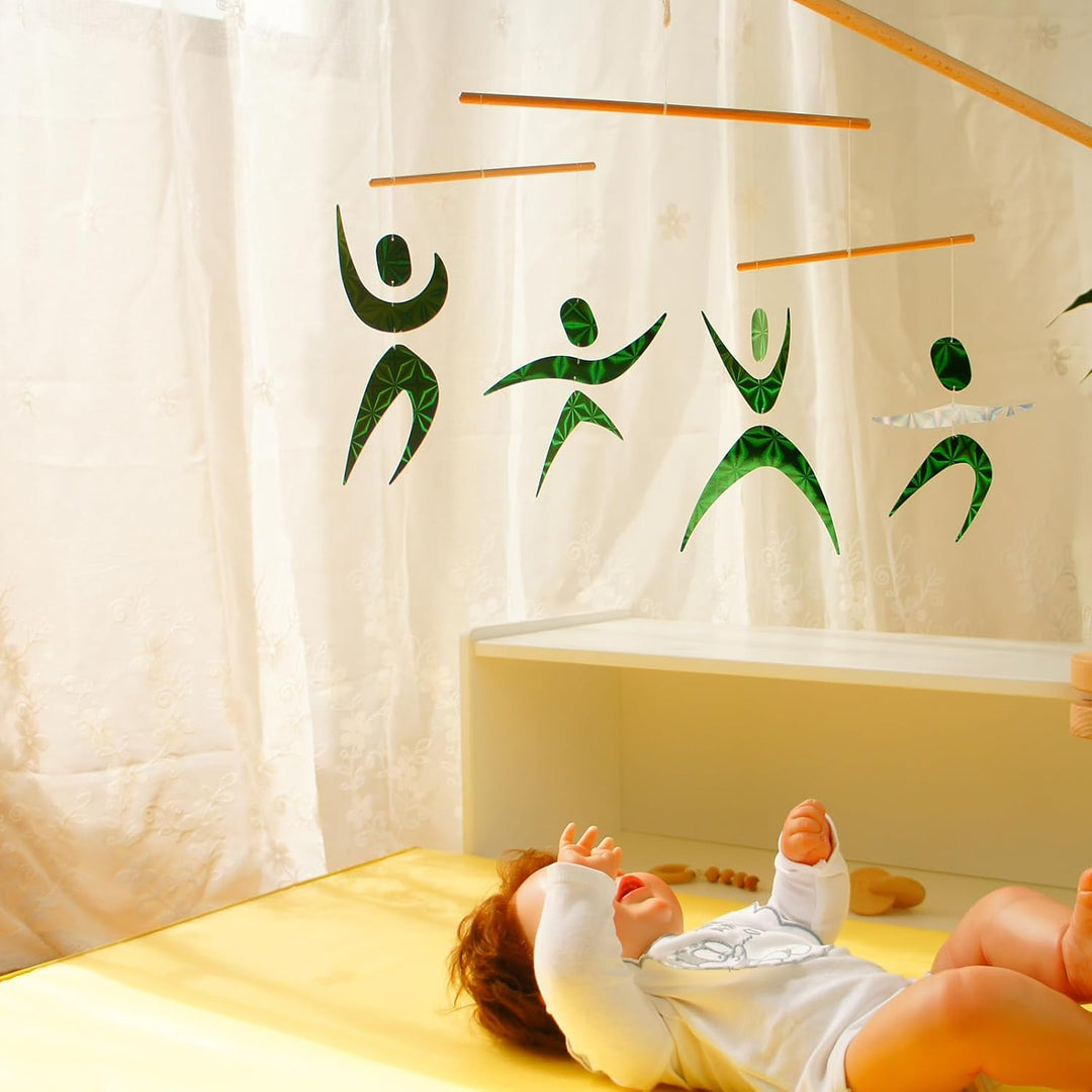 Montessori Mobile Set G, Munari, Oktaeder in mehreren Grössen, Grün Tänzer Ⅱ, Set G