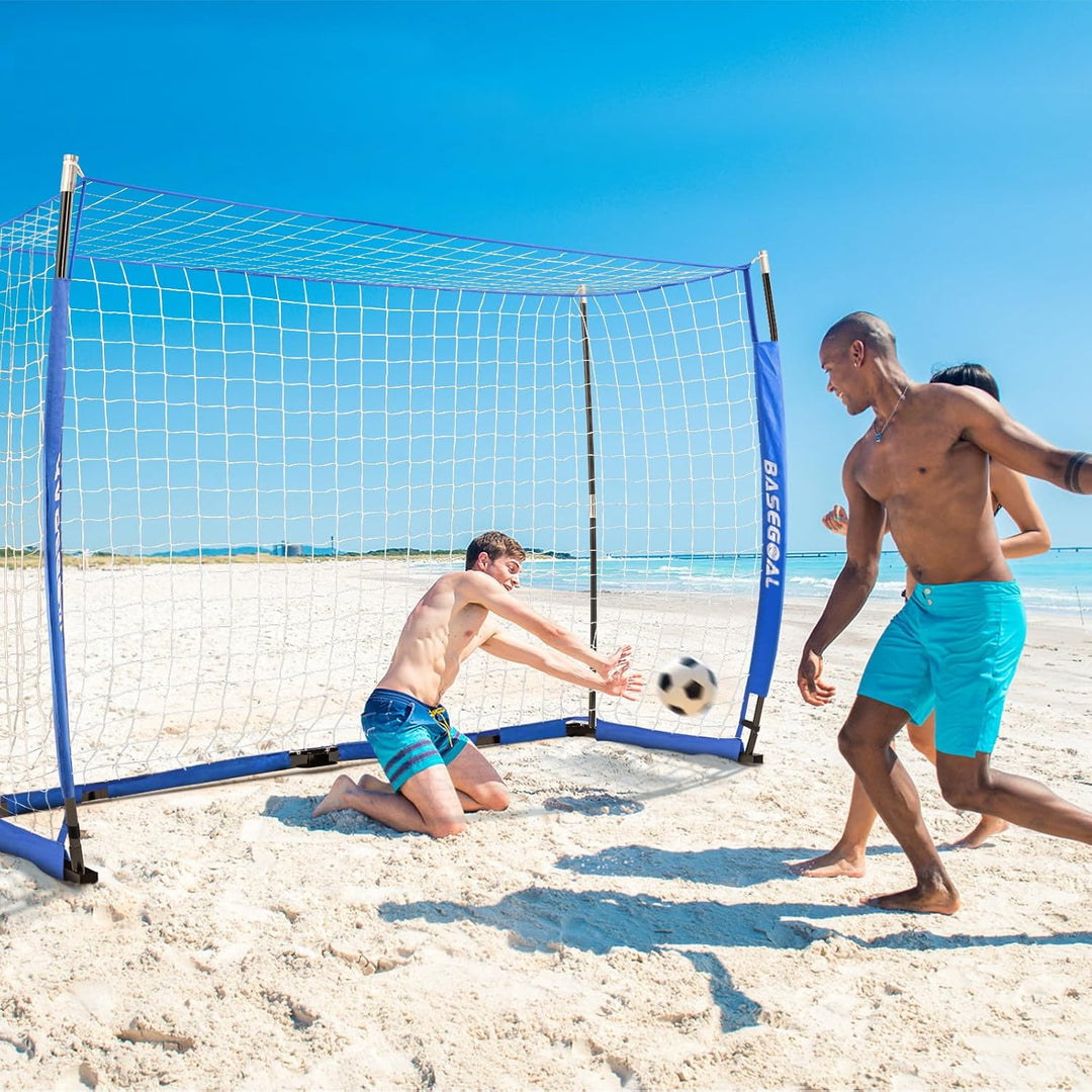 Fussballtor Outdoor [180cm/240cm/365cm], Faltbares Fussballtor Garten & Training mit Koordinationsle