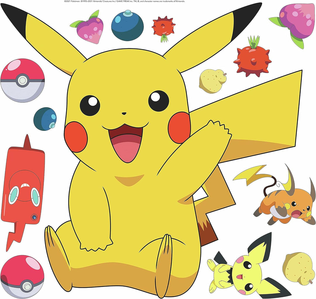 RoomMates RMK4821GM Pikachu Giant Peel and Stick Wall Decals
