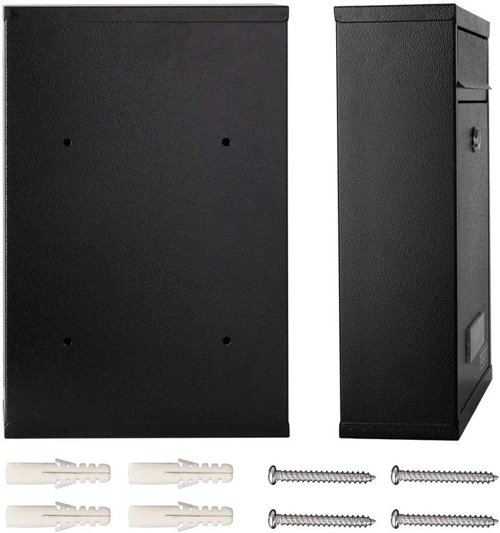 MONZANA® Briefkasten Schwarz inkl. 2 Schlüssel Namensschild abschliessbar Mailbox Briefkastenanlage