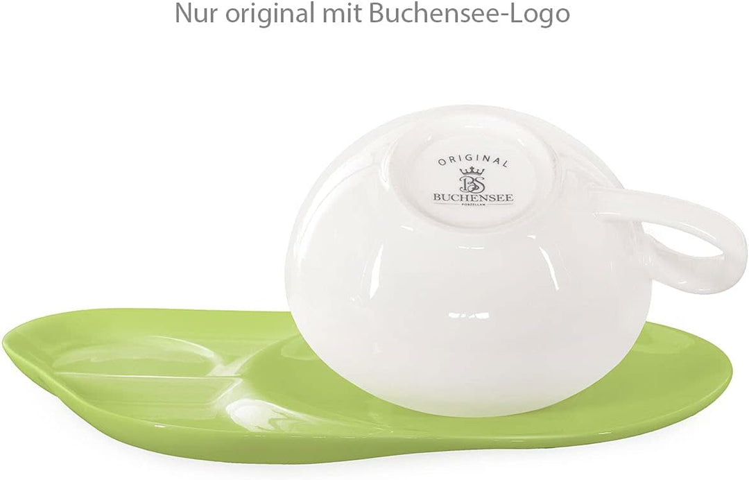tea4chill Buchensee Tea for One mit Sieb Lena 500ml aus Crystal Bone China Porzellan in grün. Teekan