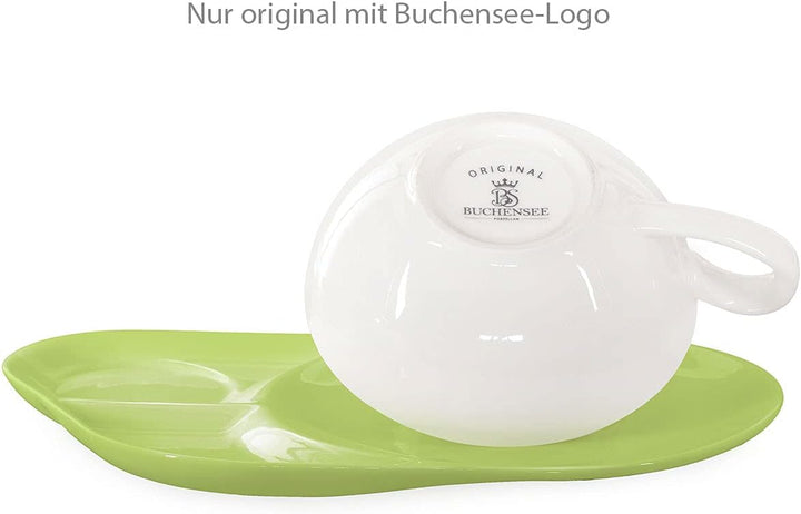 tea4chill Buchensee Tea for One mit Sieb Lena 500ml aus Crystal Bone China Porzellan in grün. Teekan