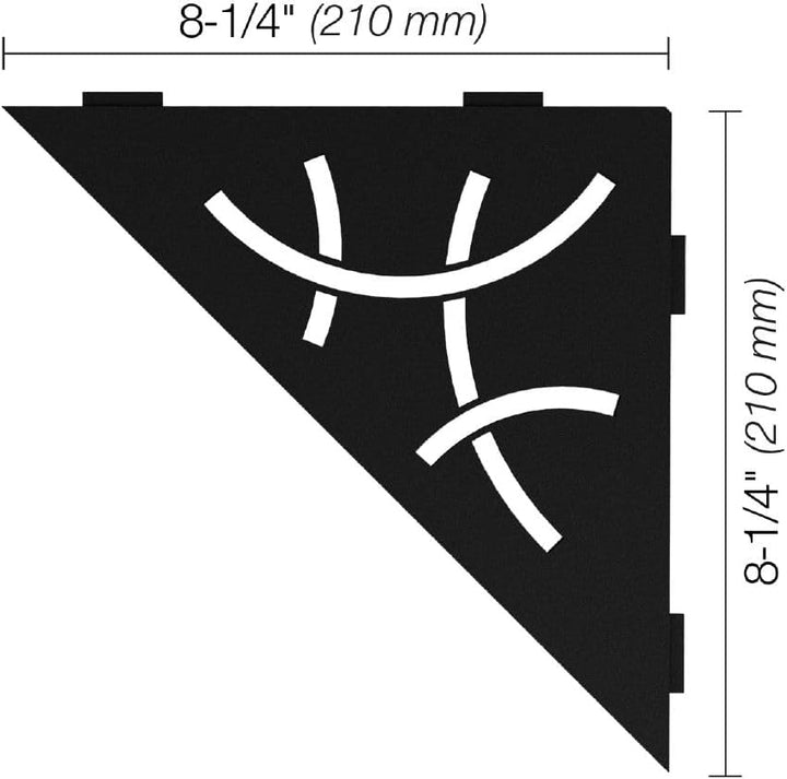 Schlüter SHELF-E-S1 210x210mm Curve Graphitschwarz matt, Graphitschwarz