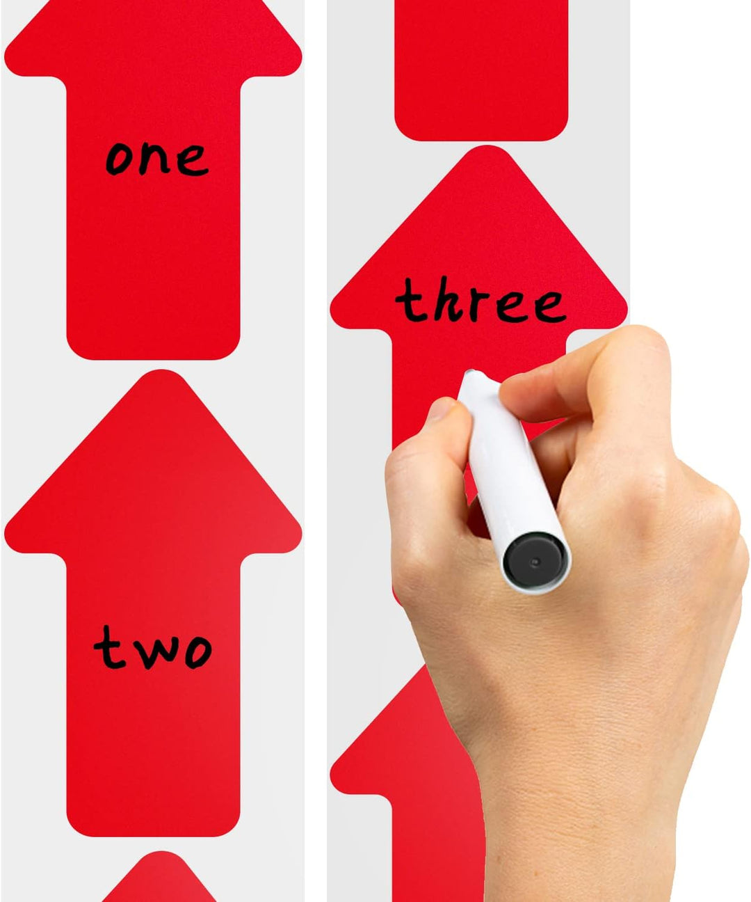 200 Stück Pfeil Aufkleber 7.6 x 15.2 cm Pfeile Bodenmarkierung Rolle Selbstklebend Boden Sticker Wet