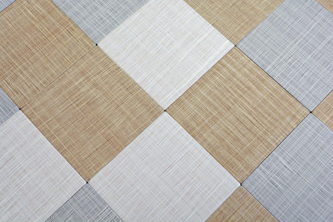 Mosaik Fliesen Mosaikfliesen Metallmosaik Kachel beige braun grau matt Küchenfliese WC Fliesenspiege
