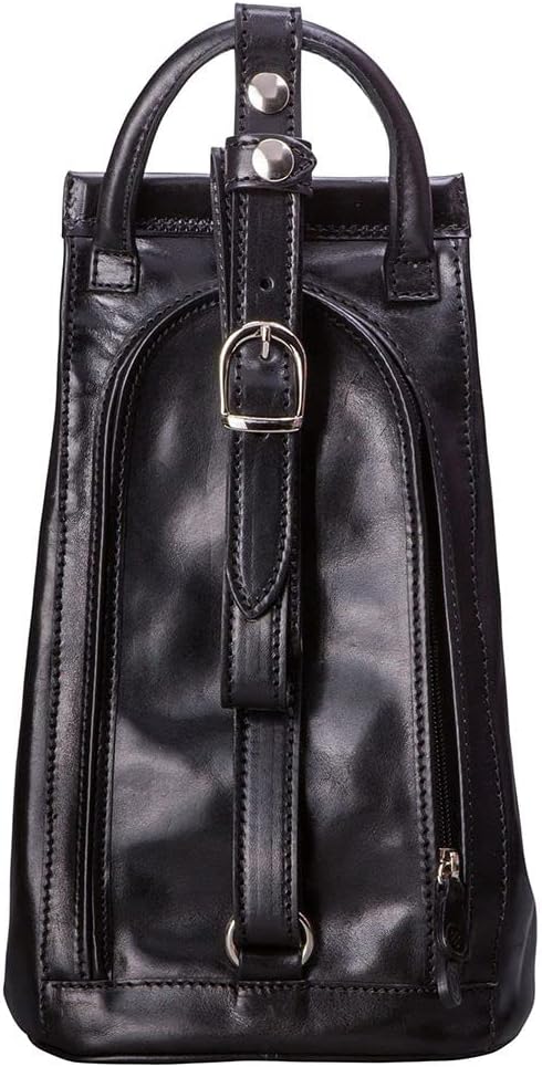 Maxwell Scott Hochwertiger Damen Leder Rucksack Carli in Schwarz, Schwarz