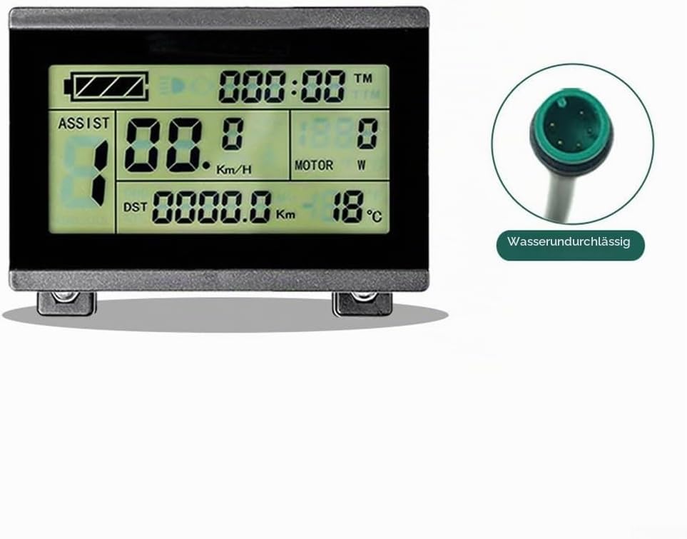 E-Bike Pedelec Display KT-LCD 3 mit Bedienfeld, wasserdichter Anschluss