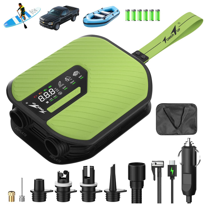 TowerTop Sup Pumpe Akku: 10500mAh Akku Pumpe für Auto/SUP, 50 PSI Stand Up Paddle Pumpe, 12V DC Zwei