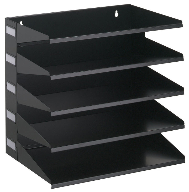 Durable Sortierreck (mit 5 Ablagefächern), für Tisch oder Wand, schwarz, 336001 Schwarz 5 Fächer, Sc