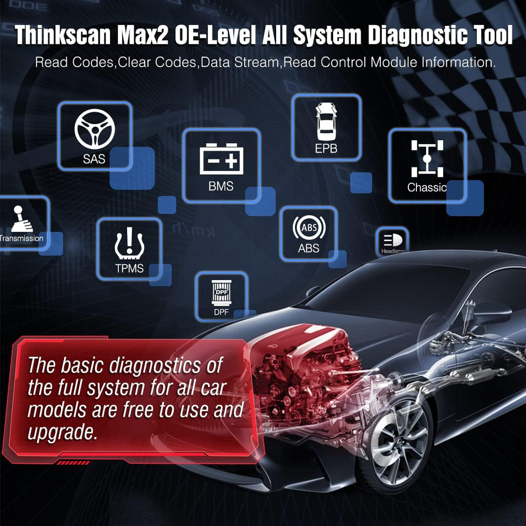 Thinkcar Thinkscan MAX2 Obd2 Diagnosegerät Für Alle Fahrzeuge,Alle Systemdiagnosen Obd2 Diagnosegerä