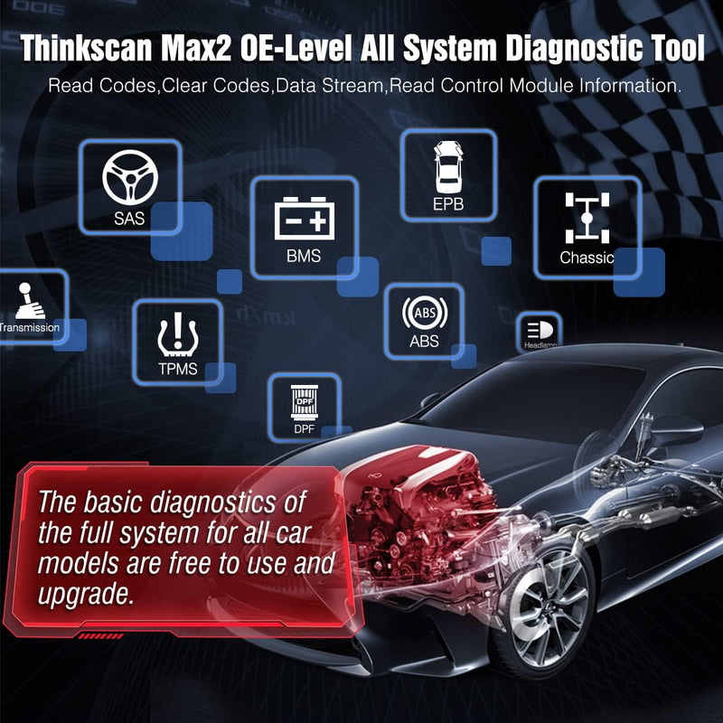 Thinkcar Thinkscan MAX2 Obd2 Diagnosegerät Für Alle Fahrzeuge,Alle Systemdiagnosen Obd2 Diagnosegerä