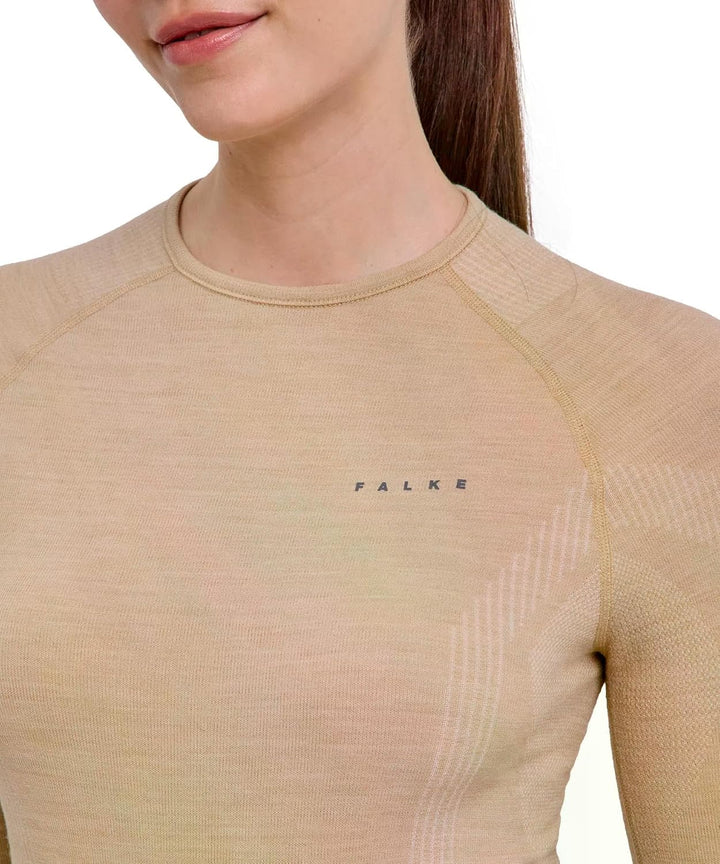 FALKE Damen Wool-Tech Round Neck Funktionsshirt Langarm atmungsaktiv klimaregulierend geruchshemmend
