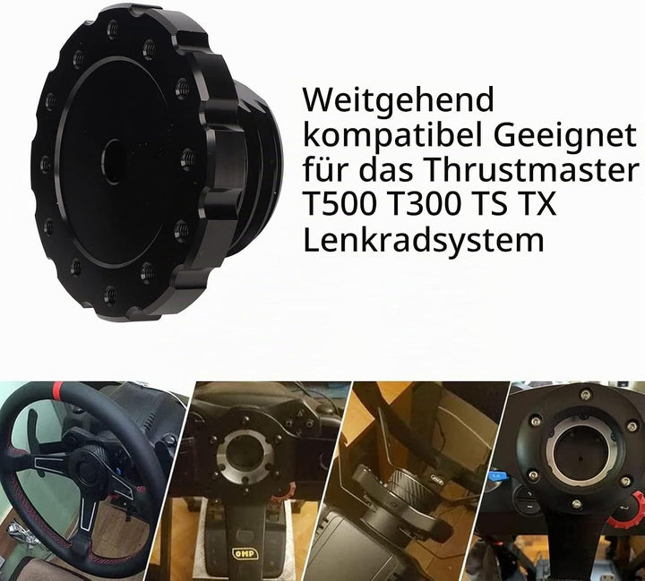 Lenkrad-Adapterplatte, Aluminium-Rennwagen-Gaming-Lenkrad, Professioneller Adapter für Thrustmaster