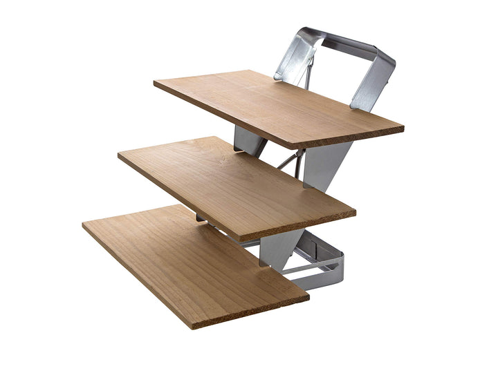 ALL'GRILL Holz Planket Treppe Edelstahl, klappbar inkl. Zedernholzplanken