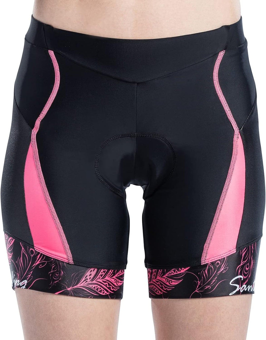 Santic Fahrradhose Damen Gepolstert Kurz Radlerhose Damen Radhose XL 3-rosa, XL 3-rosa
