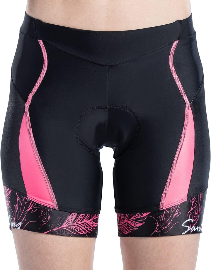 Santic Fahrradhose Damen Gepolstert Kurz Radlerhose Damen Radhose XL 3-rosa, XL 3-rosa