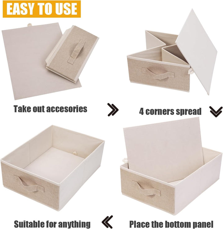 OVAKIA Faltbar Aufbewahrungsboxen Stoff, Schrank Schubladen Organizer Ordnungssystem für Garderobe K