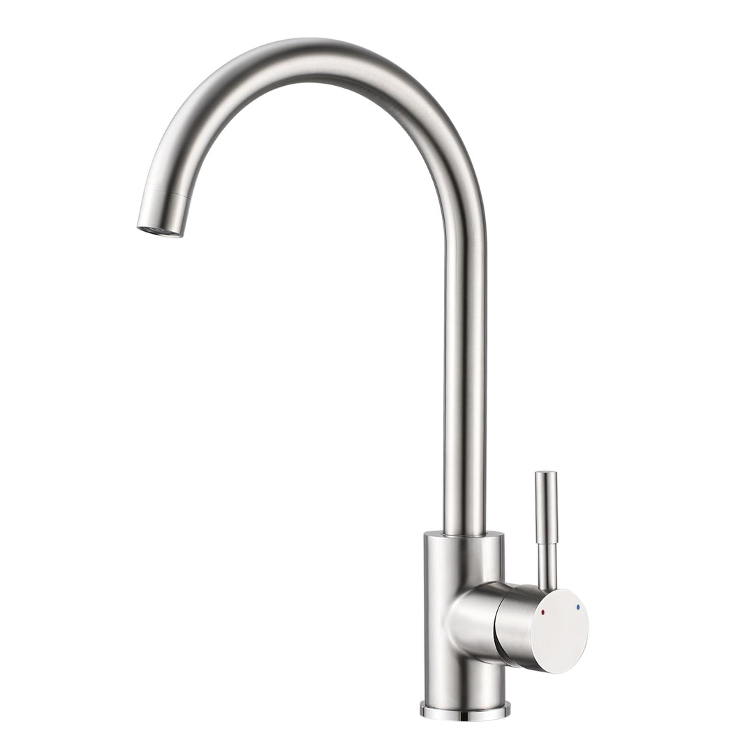 BONADE Küchenarmatur aus Edelstahl, Wasserhahn Küche 360° Drehung Mischbatterie Küche mit Hoher Ausl