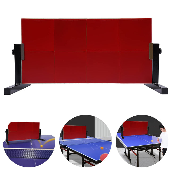 TischtennisReturnbrettProPingPongReboundermit 8-roten Gummis Returnboard Trainingsgerät Sparring Reb