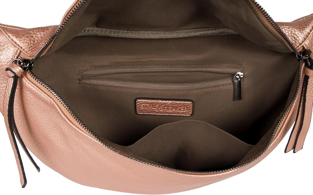 styleBREAKER Damen Halbmond Crossbody Schultertasche, abnehmbarer verstellbarer Schultergurt, Einfar